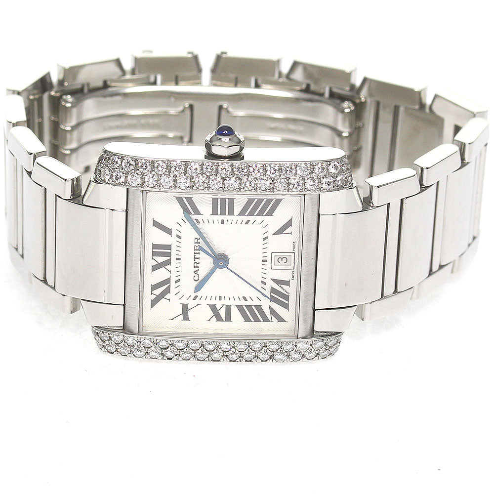 CARTIER Tank francaise LM W51002Q3 After diamond bezel Silver Dial Automatic Men's Watch_829469