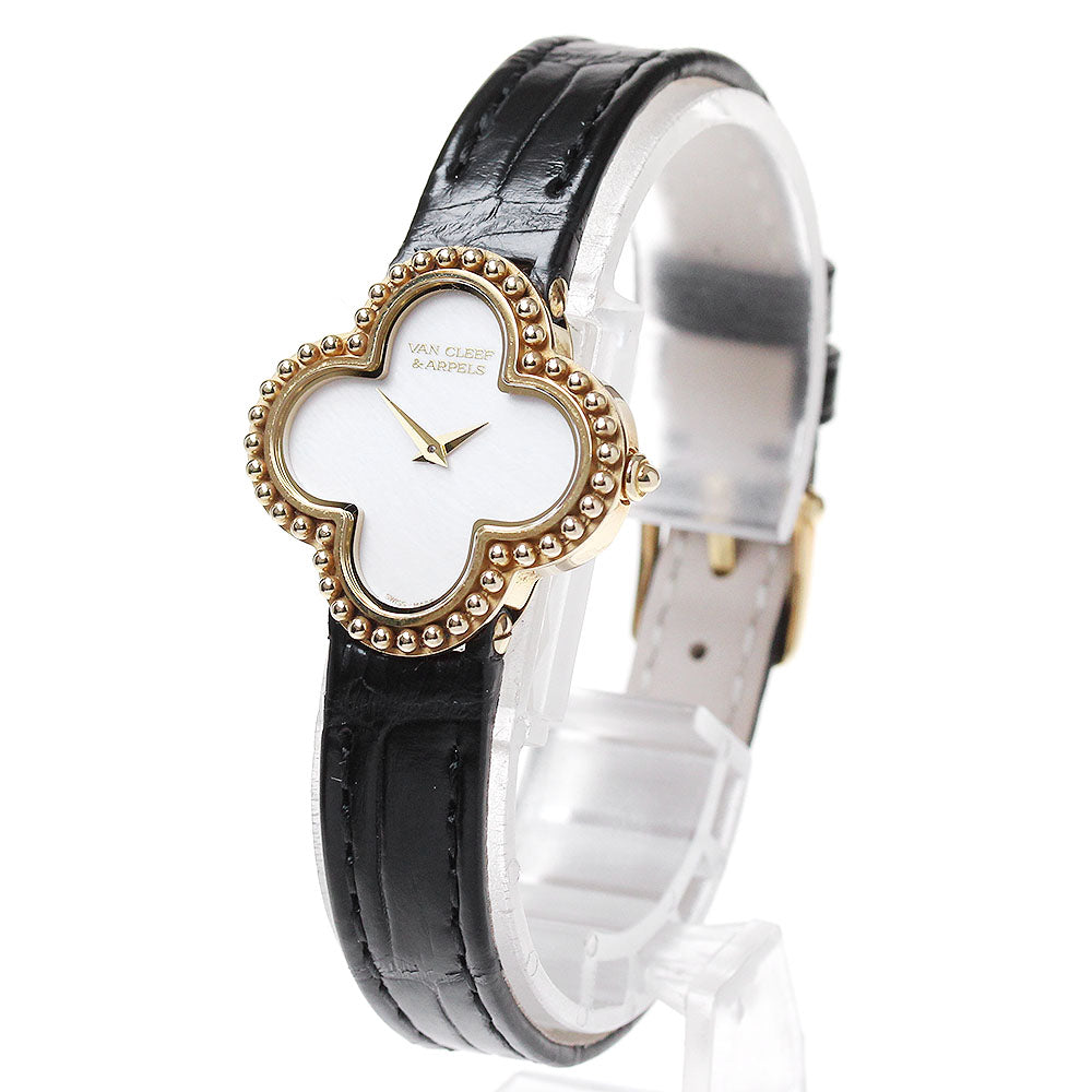 Van Cleef & Arpels Alhambra 136574 18K Pink Gold White shell Dial Quartz Ladies Watch_829553