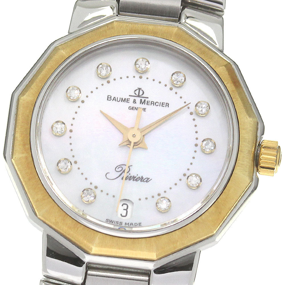 Baume & Mercier Riviera 5231 White shell dial 11P diamond White shell Dial Quartz Ladies Watch_829570
