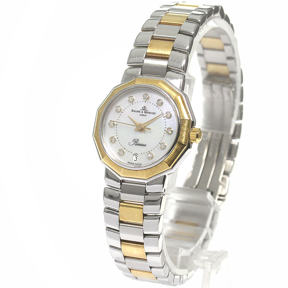 Baume & Mercier Riviera 5231 White shell dial 11P diamond White shell Dial Quartz Ladies Watch_829570