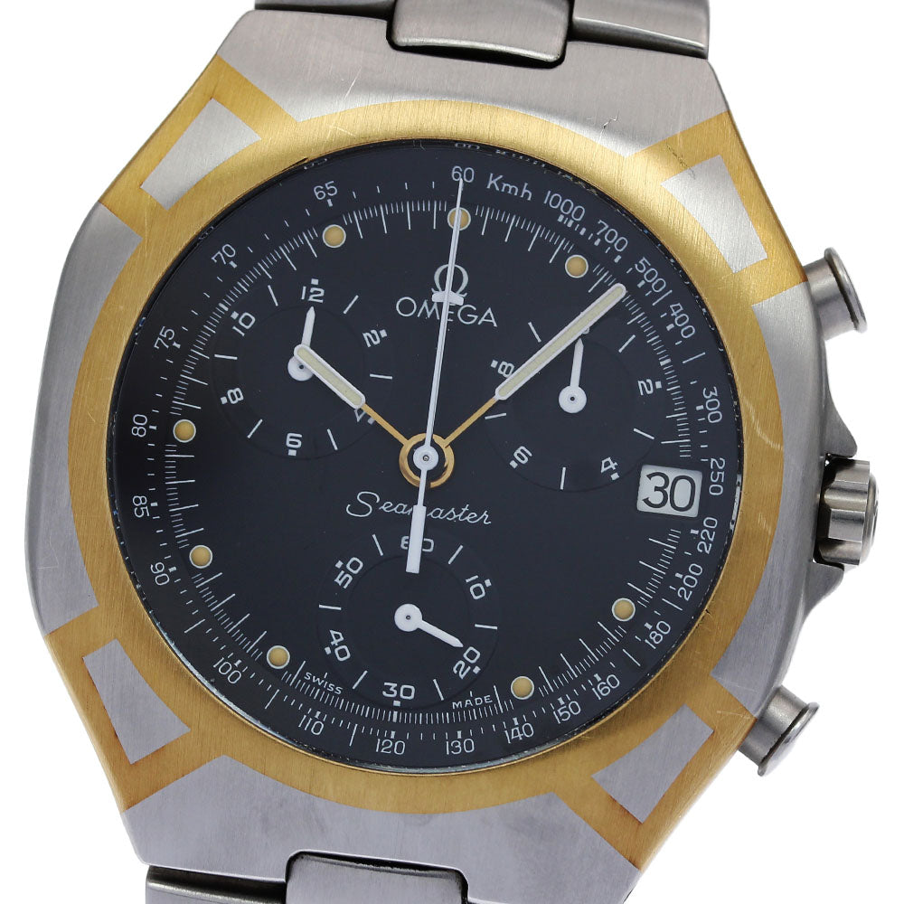 OMEGA Seamaster Polaris 2590.50 Chronograph black Dial Quartz Men's Watch_829591