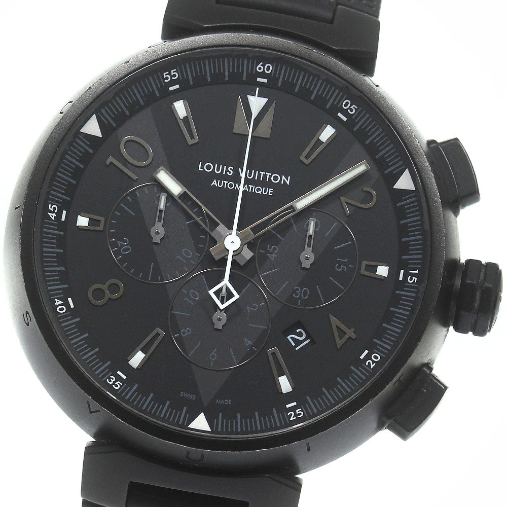 LOUIS VUITTON Tambour Q1A62 Chronograph black Dial Automatic Men's Watch_829670