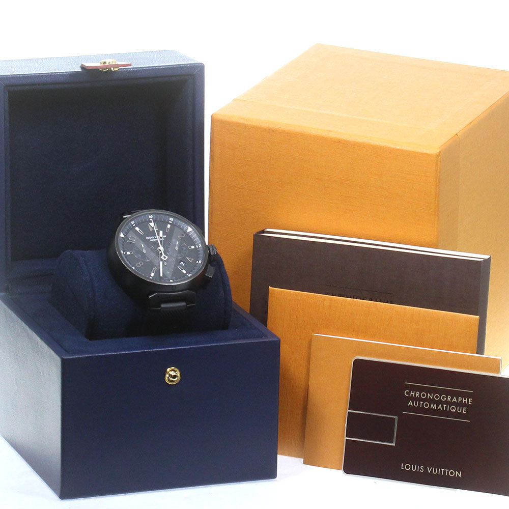 LOUIS VUITTON Tambour Q1A62 Chronograph black Dial Automatic Men's Watch_829670