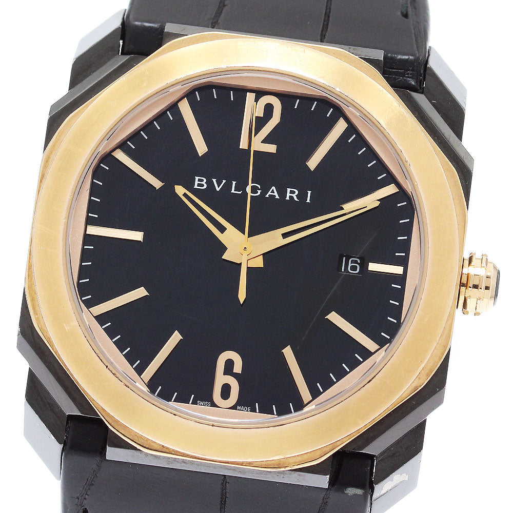 BVLGARI Octo 102485 K18PGBezel black Dial Automatic Men's Watch_829691