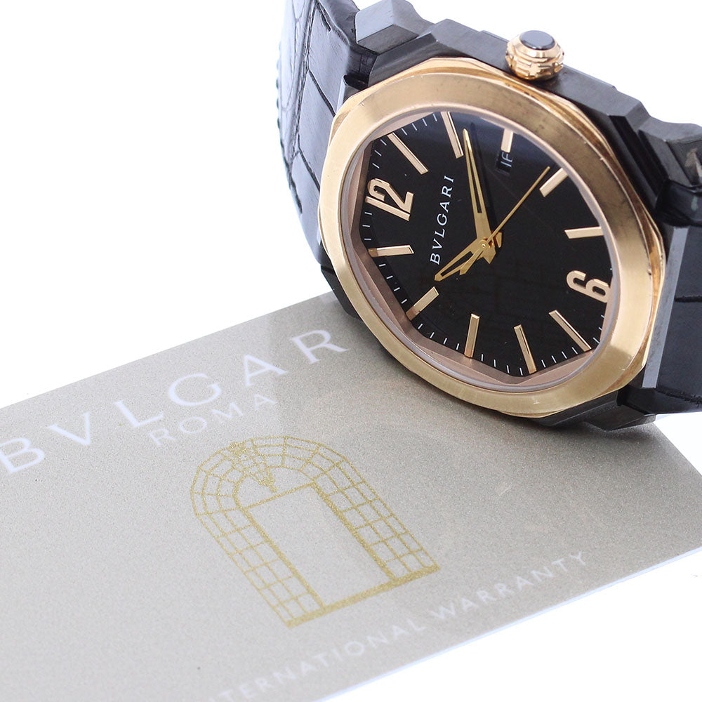 BVLGARI Octo 102485 K18PGBezel black Dial Automatic Men's Watch_829691