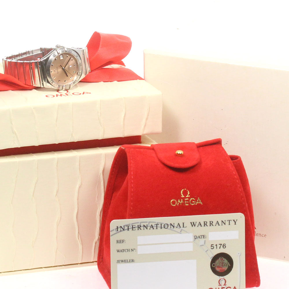 OMEGA Constellation 1591.61 Date pink Dial Quartz Ladies Watch_829711