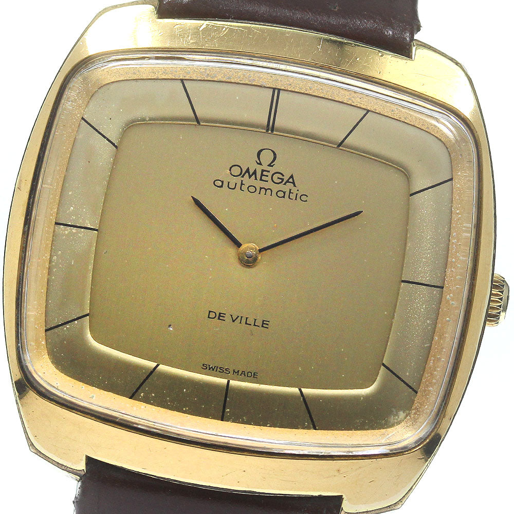 OMEGA De Ville 155.003 Square Date cal.711 gold Dial AT Men's Watch_829804