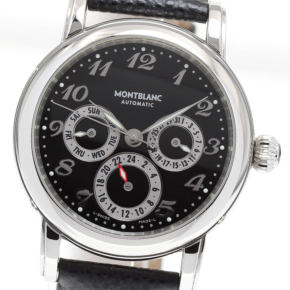 MONTBLANC Meisterstic 7018 GMT Day Date black Dial Automatic Men's Watch_829834