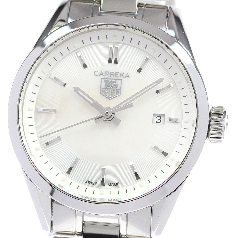 TAG HEUER Carrera WV1415 Date White shell Dial Quartz Ladies Watch_829841