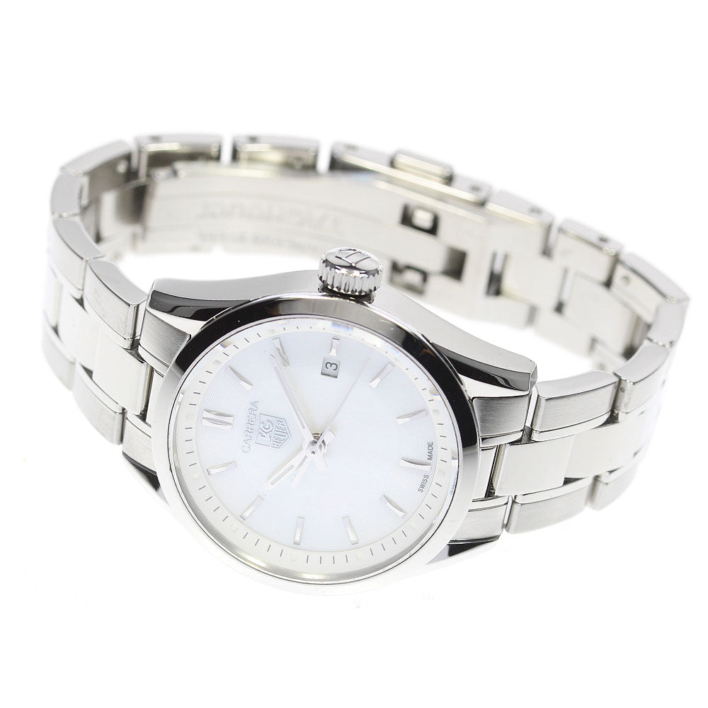 TAG HEUER Carrera WV1415 Date White shell Dial Quartz Ladies Watch_829841