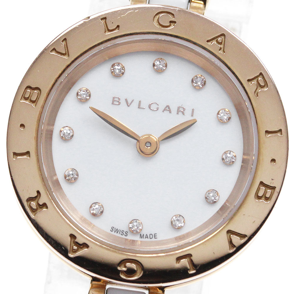 BVLGARI B-zero1 BZP23SGC K18PG 12P diamond white Dial Quartz Ladies Watch_829867