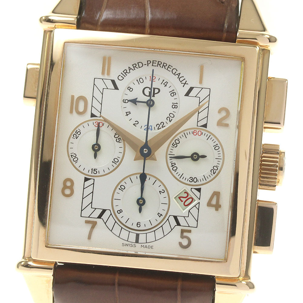 GIRARD PERREGAUX Vintage 1945 25975.0.52.1051 K18PG Chronograph white Dial Automatic Men's Watch_829884