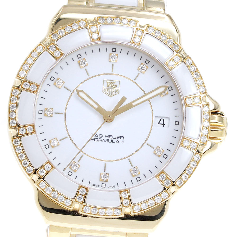 TAG HEUER Formula 1 WAH1222 Diamond Bezel white Dial Quartz Ladies Watch_829965