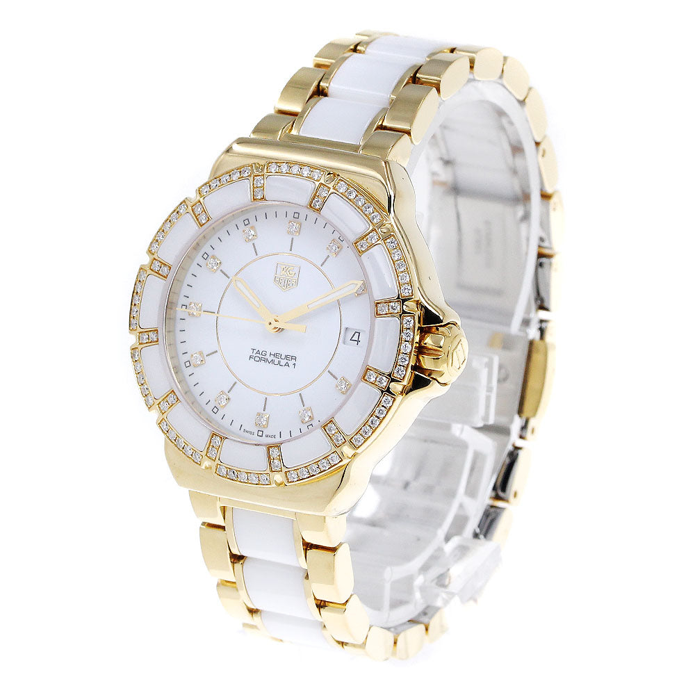 TAG HEUER Formula 1 WAH1222 Diamond Bezel white Dial Quartz Ladies Watch_829965