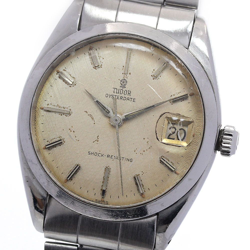 TUDOR Oyster Date 7962 Small Rose Vintage Silver Dial Hand Winding Men's_830118