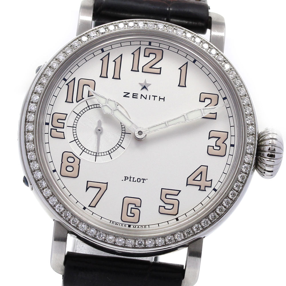 ZENITH Heritage Pilot Type 20 16.1930.681 Diamond Bezel Silver Dial Automatic Ladies Watch_830143