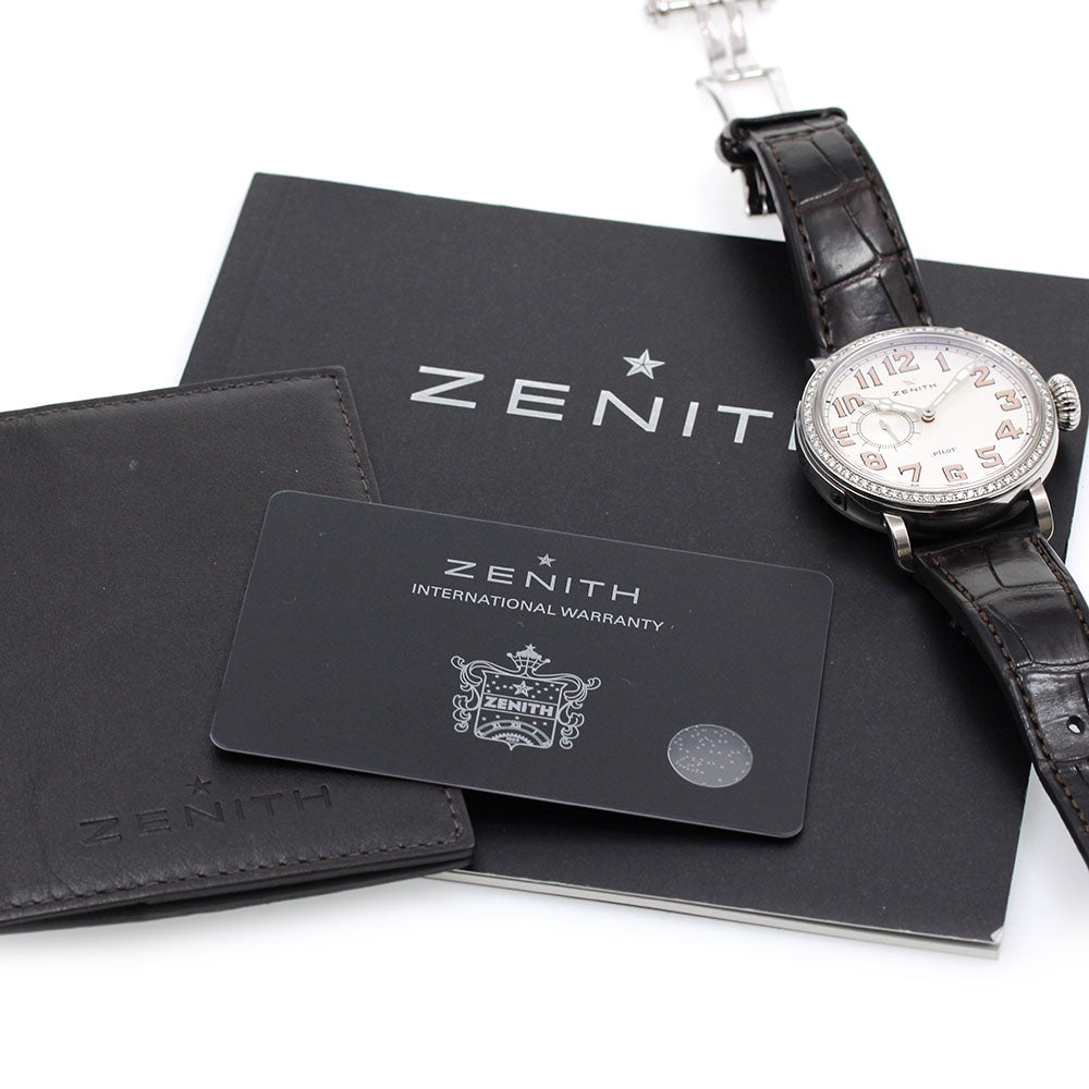 ZENITH Heritage Pilot Type 20 16.1930.681 Diamond Bezel Silver Dial Automatic Ladies Watch_830143