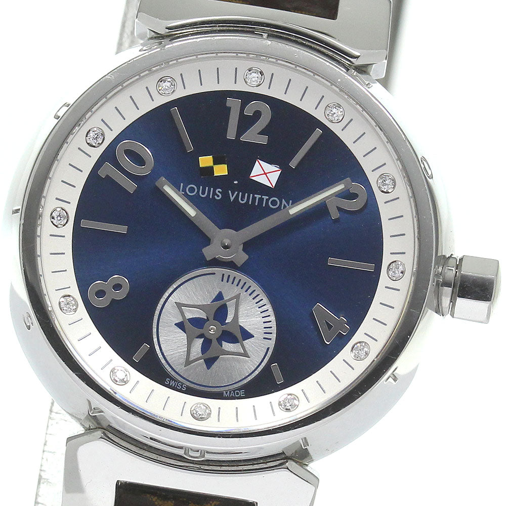 LOUIS VUITTON Tambour Q12MP blue Dial Quartz Ladies Watch_830154