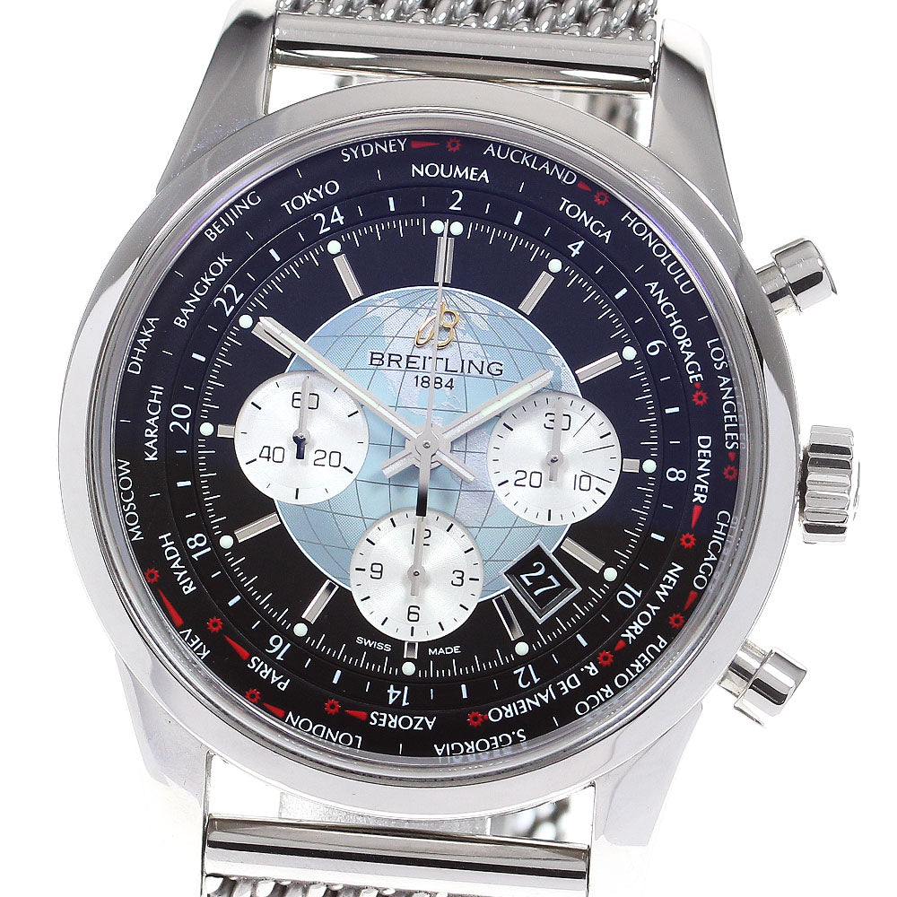 BREITLING Transocean Chronograph Unitime AB0510 black Dial Automatic Men's Watch_830231