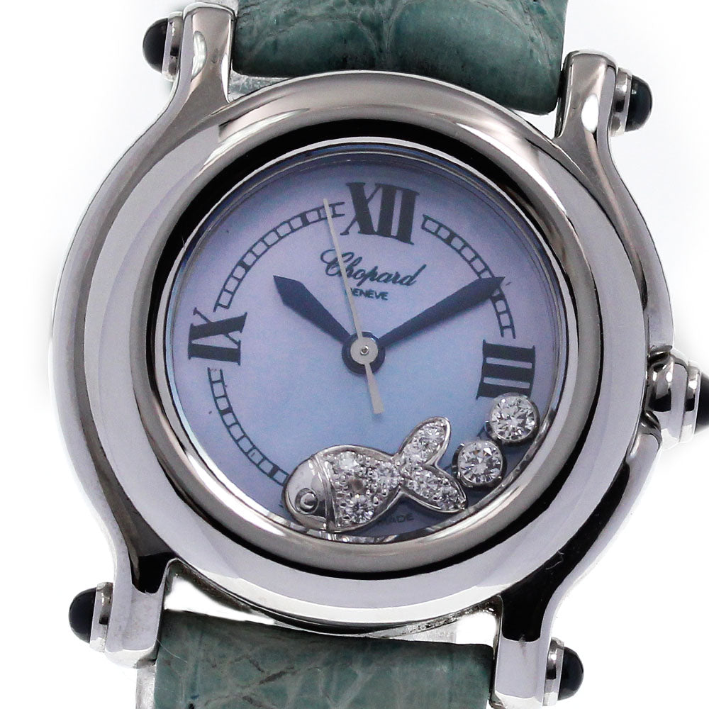 Chopard Happy sports 27/8245-23 moving fish Blue shell Dial Quartz Ladies Watch_830306
