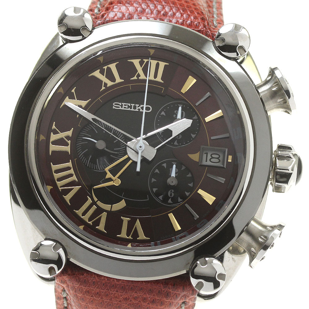 SEIKO Galante SBLA095/5R86-0AS0 Chronograph Black/Red Shell Dial Spring drive Men's Watch_830353