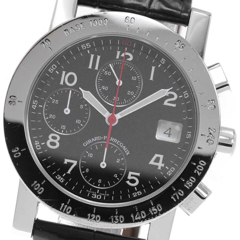 GIRARD PERREGAUX Gold Plated7000 7000 Chronograph Date black Dial Automatic Men's Watch_830418