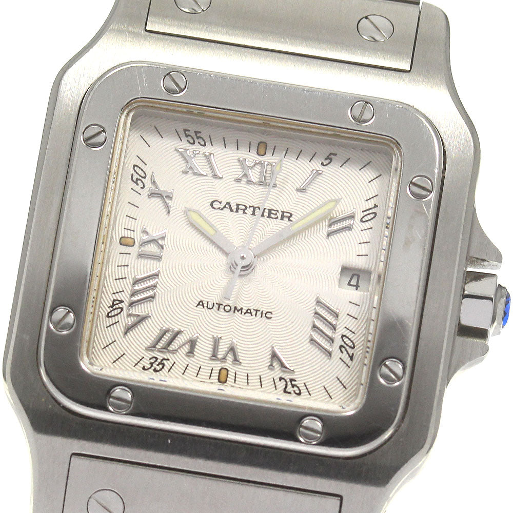 CARTIER Santos Galbee LM W20040D6 Date Silver Dial Automatic Men's Watch_830437