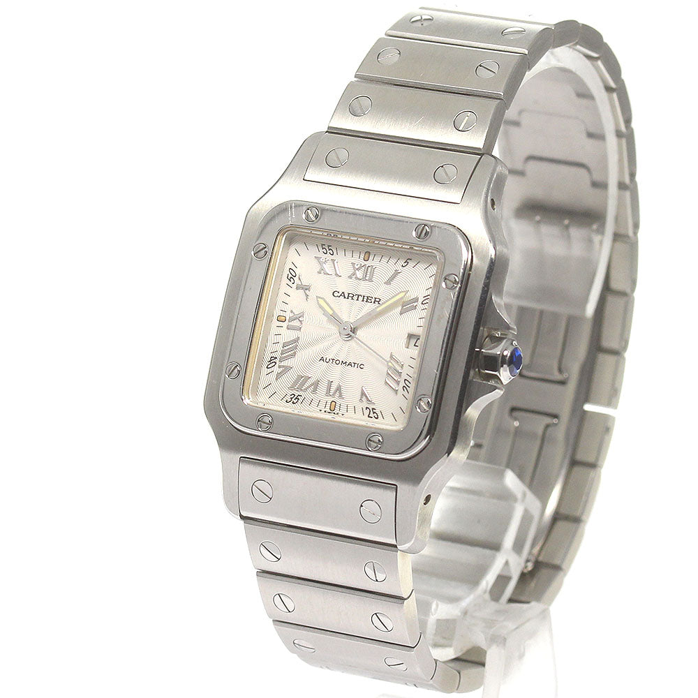 CARTIER Santos Galbee LM W20040D6 Date Silver Dial Automatic Men's Watch_830437