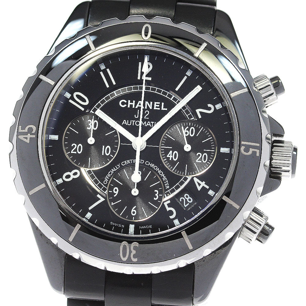 CHANEL J12 H0939 Black ceramic chronograph black Dial AT Men's Watch_830457