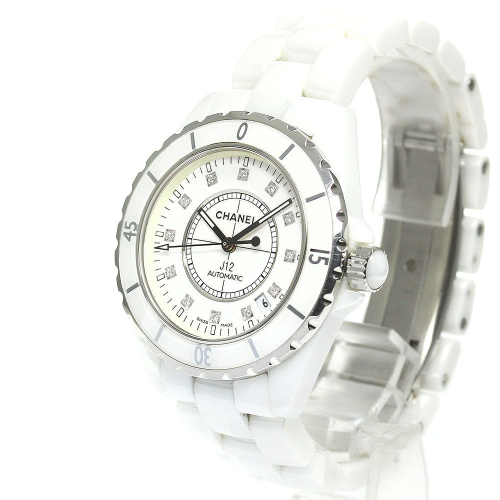 CHANEL J12 H1629 White Ceramic 38MM 12P Diamond white Dial AT Men's_830479