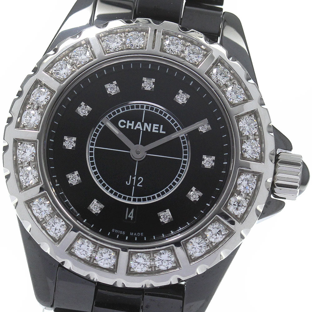 CHANEL J12 H2427 11P large diamond black Dial Quartz Ladies Watch_830558