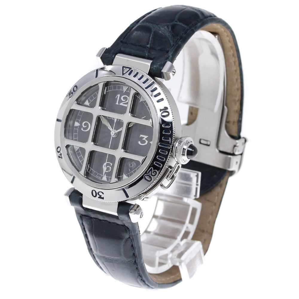 CARTIER Pashagrit 950 W3105255 PlatinumBezel black Dial Automatic Men's Watch_830587