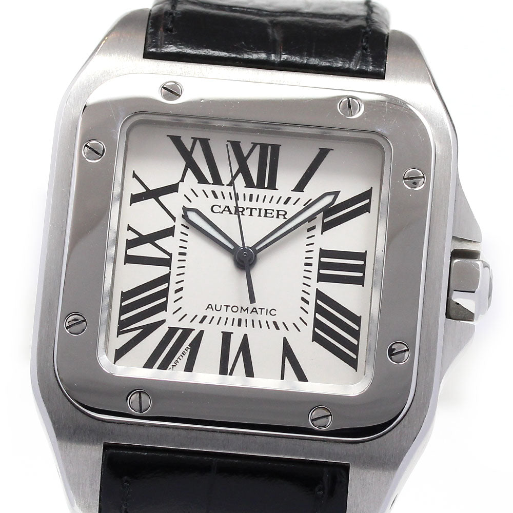 CARTIER Santos 100 LM W20076X8 Silver Dial Automatic Men's Watch_830611