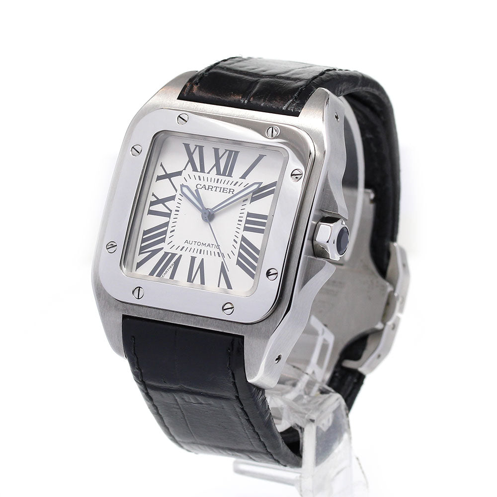 CARTIER Santos 100 LM W20076X8 Silver Dial Automatic Men's Watch_830611