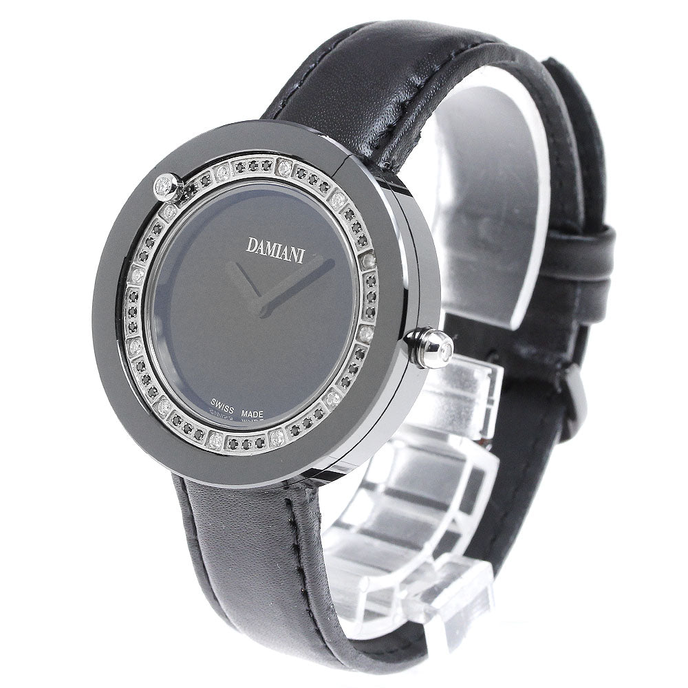 Damiani Belle epoch BCLSDB37 Diamond Bezel black Dial Quartz Men's Watch_830616