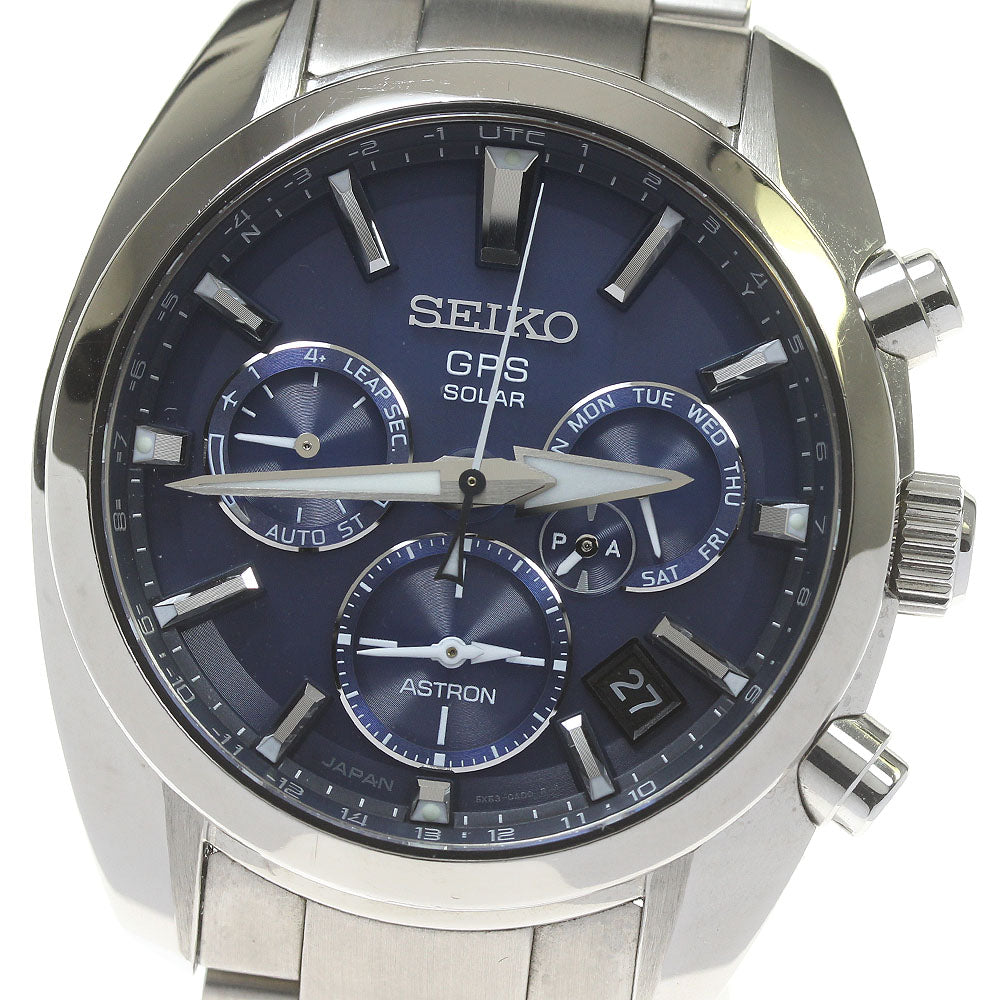 SEIKO Astron SBXC019/5X53-0AJ0 GPS Blue Dial Solar Powered Radio Men's _830651