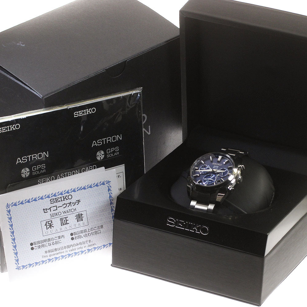 SEIKO Astron SBXC019/5X53-0AJ0 GPS Blue Dial Solar Powered Radio Men's _830651