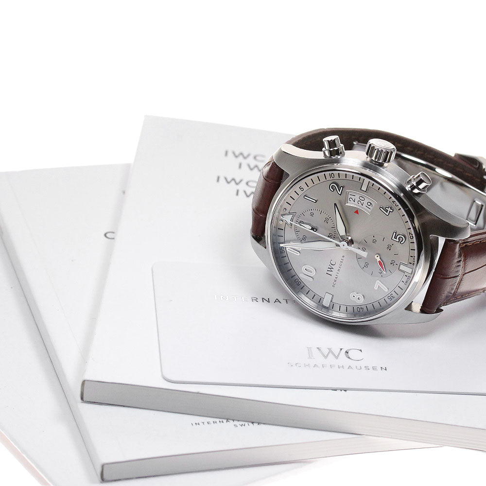 IWC SCHAFFHAUSEN Pilot's watch Ju Air IW387809 Chronograph Silver Dial Automatic Men's Watch_830713