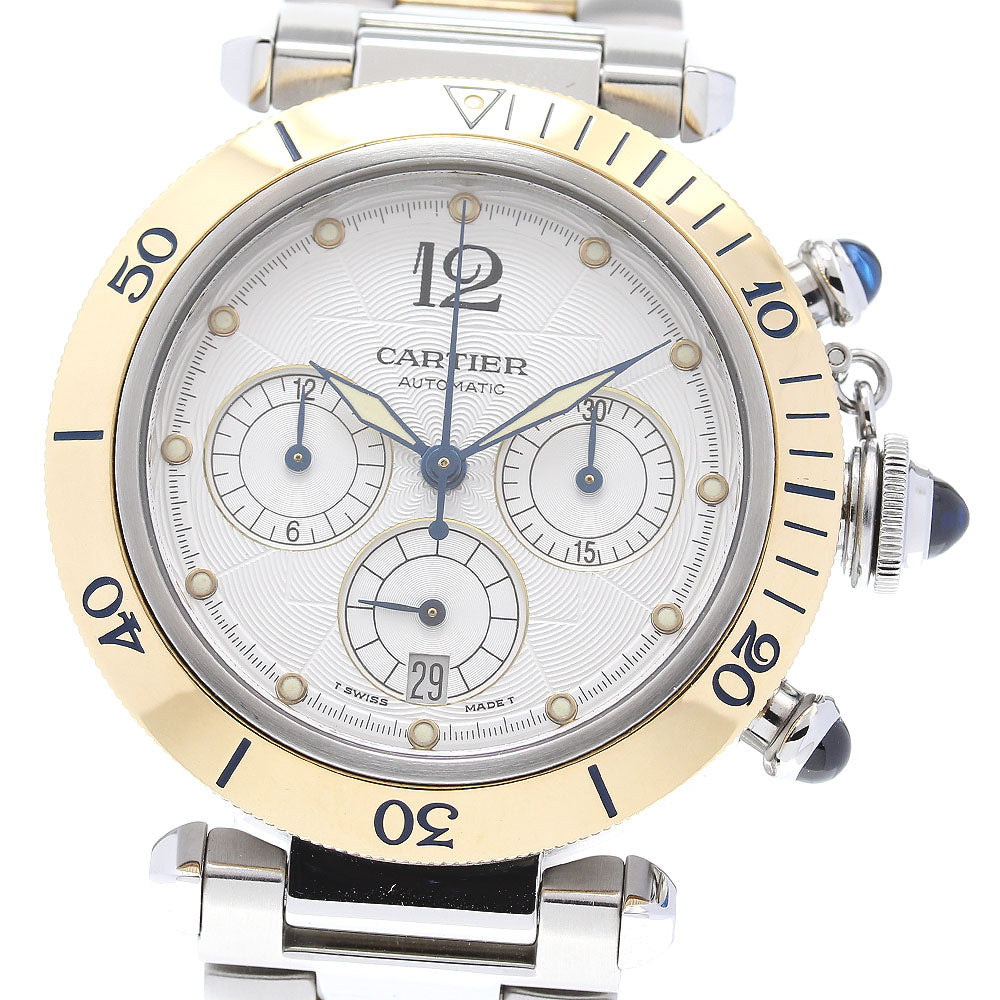 CARTIER Pasha 38mm W31036T6 2 tone chronograph Automatic Men's Watch_830714