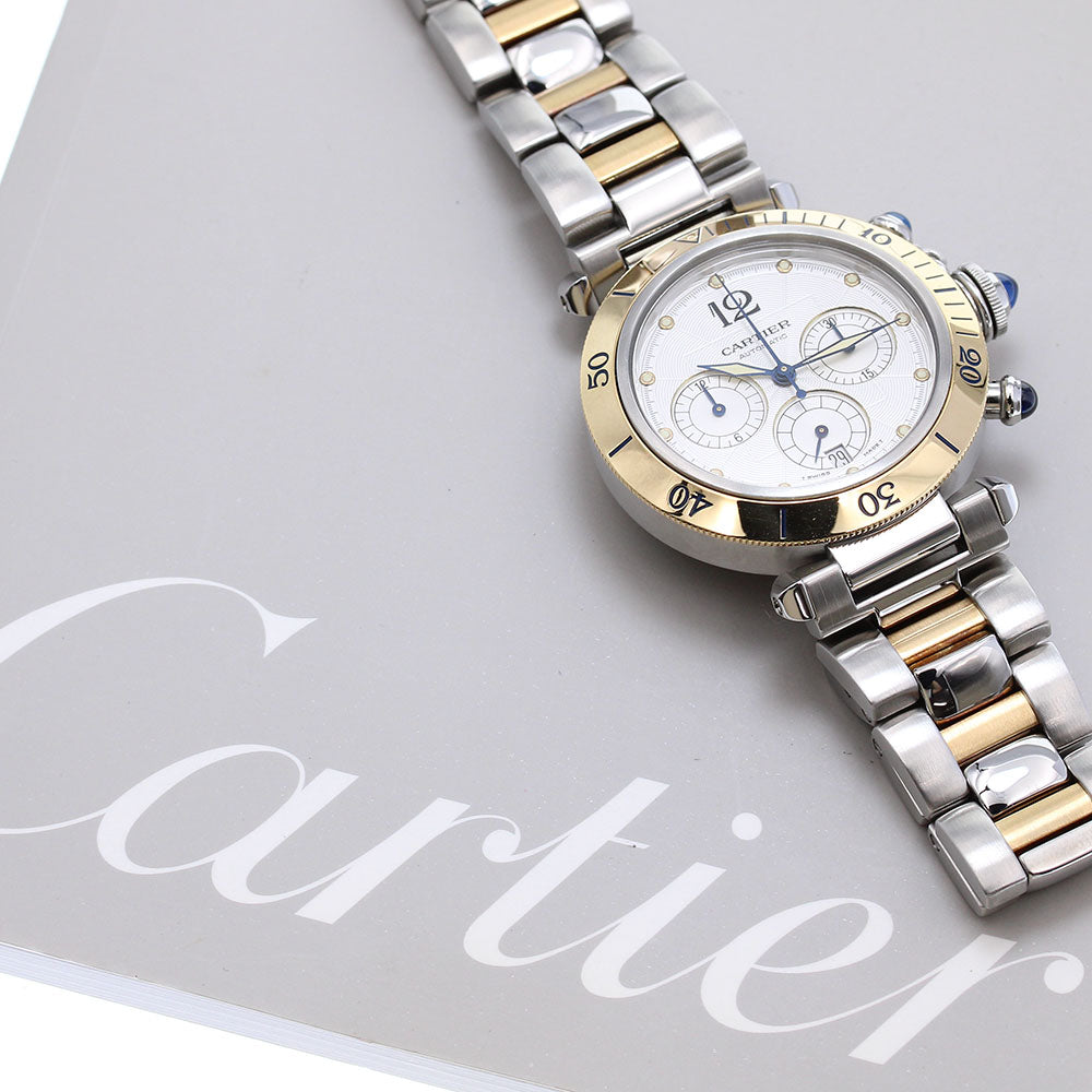 CARTIER Pasha 38mm W31036T6 2 tone chronograph Automatic Men's Watch_830714