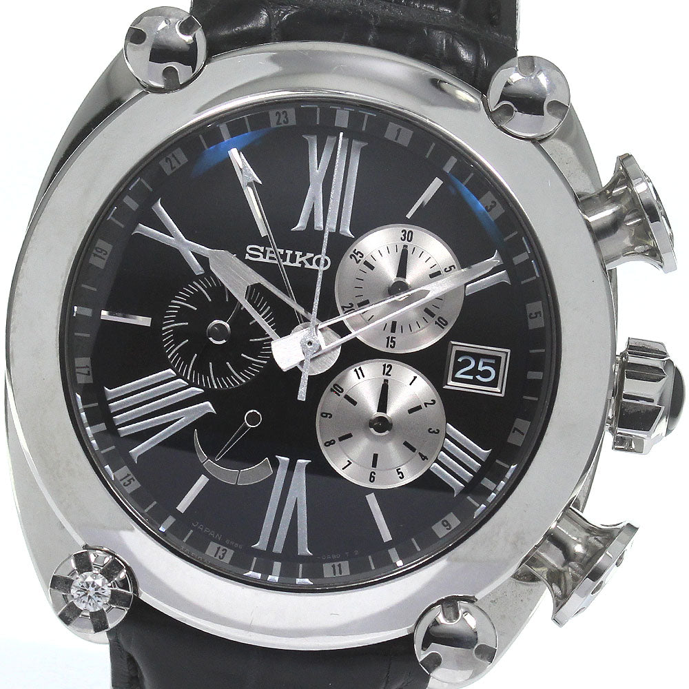 SEIKO Galante SBLA057/5R86-0AM0 Chronograph Black Dial Spring drive Men's_830780