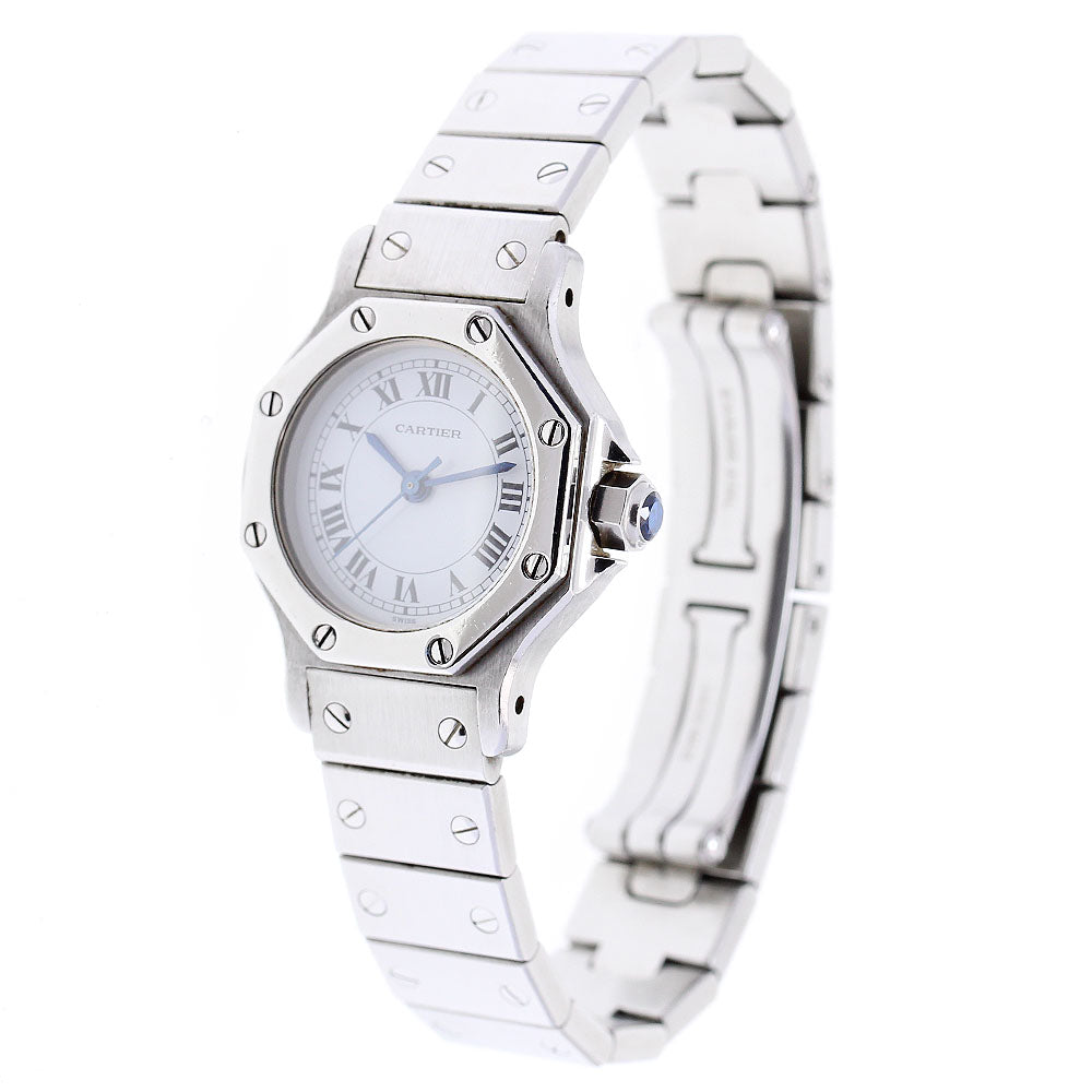 CARTIER Santos Octagon SM white Dial Automatic Ladies Watch_830908