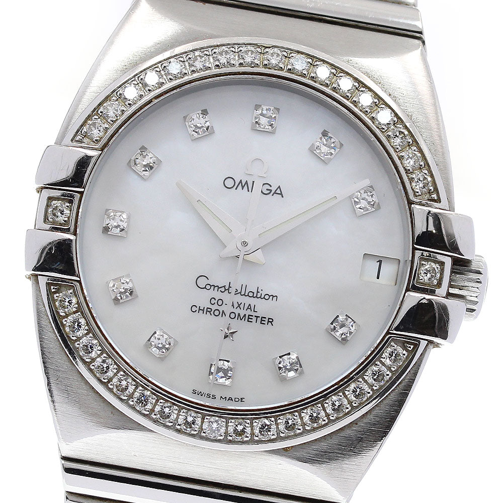 OMEGA Constellation 11P diamond bezel White shell Dial Automatic Boy's Watch_831225