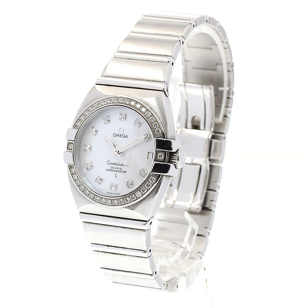 OMEGA Constellation 11P diamond bezel White shell Dial Automatic Boy's Watch_831225