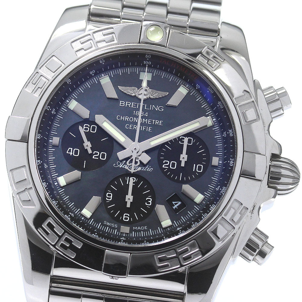 BREITLING Chronomat44 AB0111 Date Black shell Dial Automatic Men's Watch_831252
