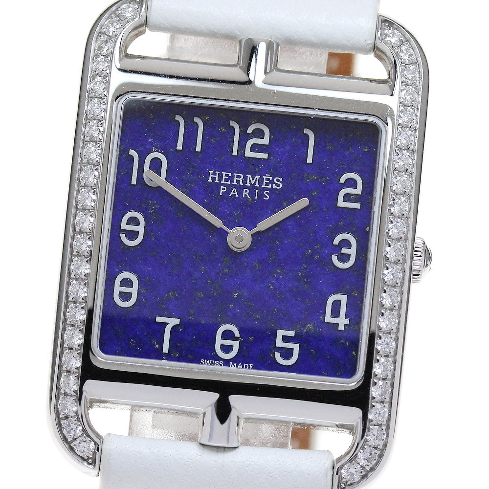 HERMES Cape Cod CC3.730 diamond bezel 25th lapis lazuli Quartz Men's_831306