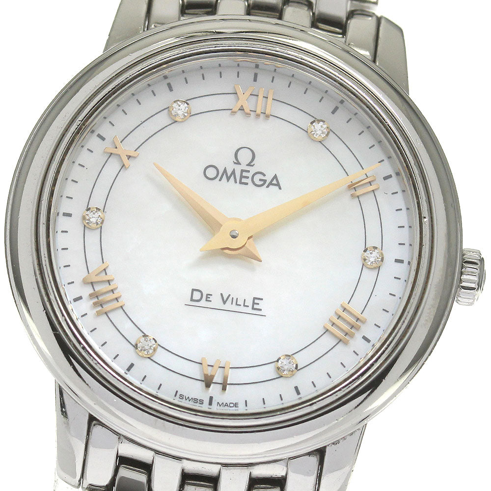 OMEGA De Ville Prestige 424.10.27.60.55.001 6P diamond White shell Dial Quartz Ladies Watch_831317