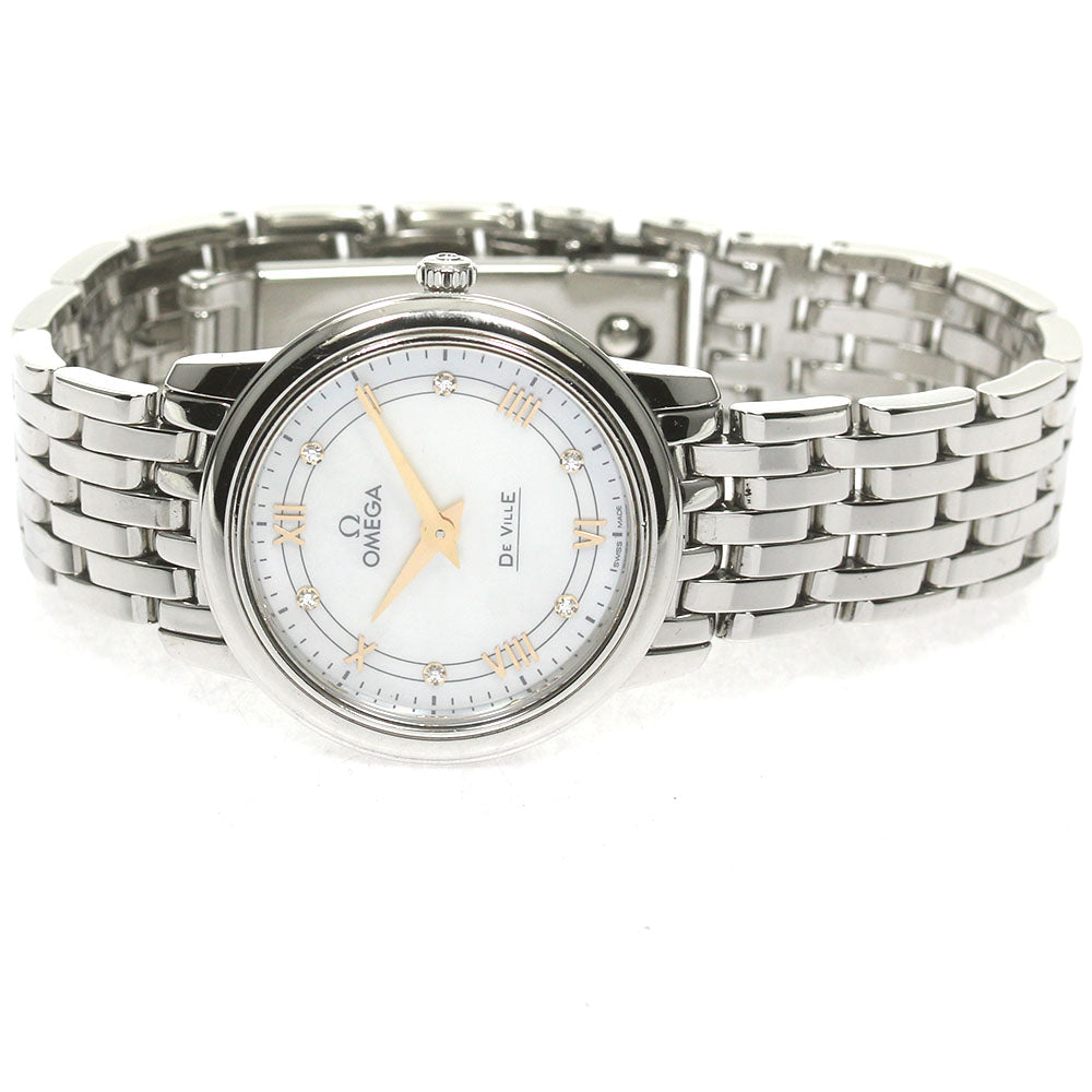 OMEGA De Ville Prestige 424.10.27.60.55.001 6P diamond White shell Dial Quartz Ladies Watch_831317