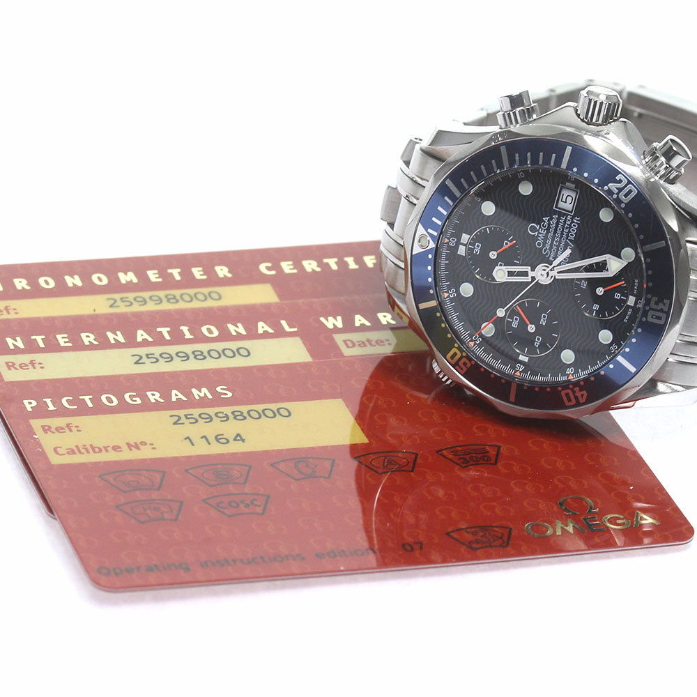 OMEGA Seamaster300 2599.80 Chronograph Navy Dial Automatic Men's Watch_831328