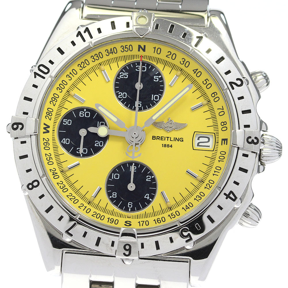 BREITLING Chronomat Longitude A20048 Yellow Dial Automatic Men's Watch_831392